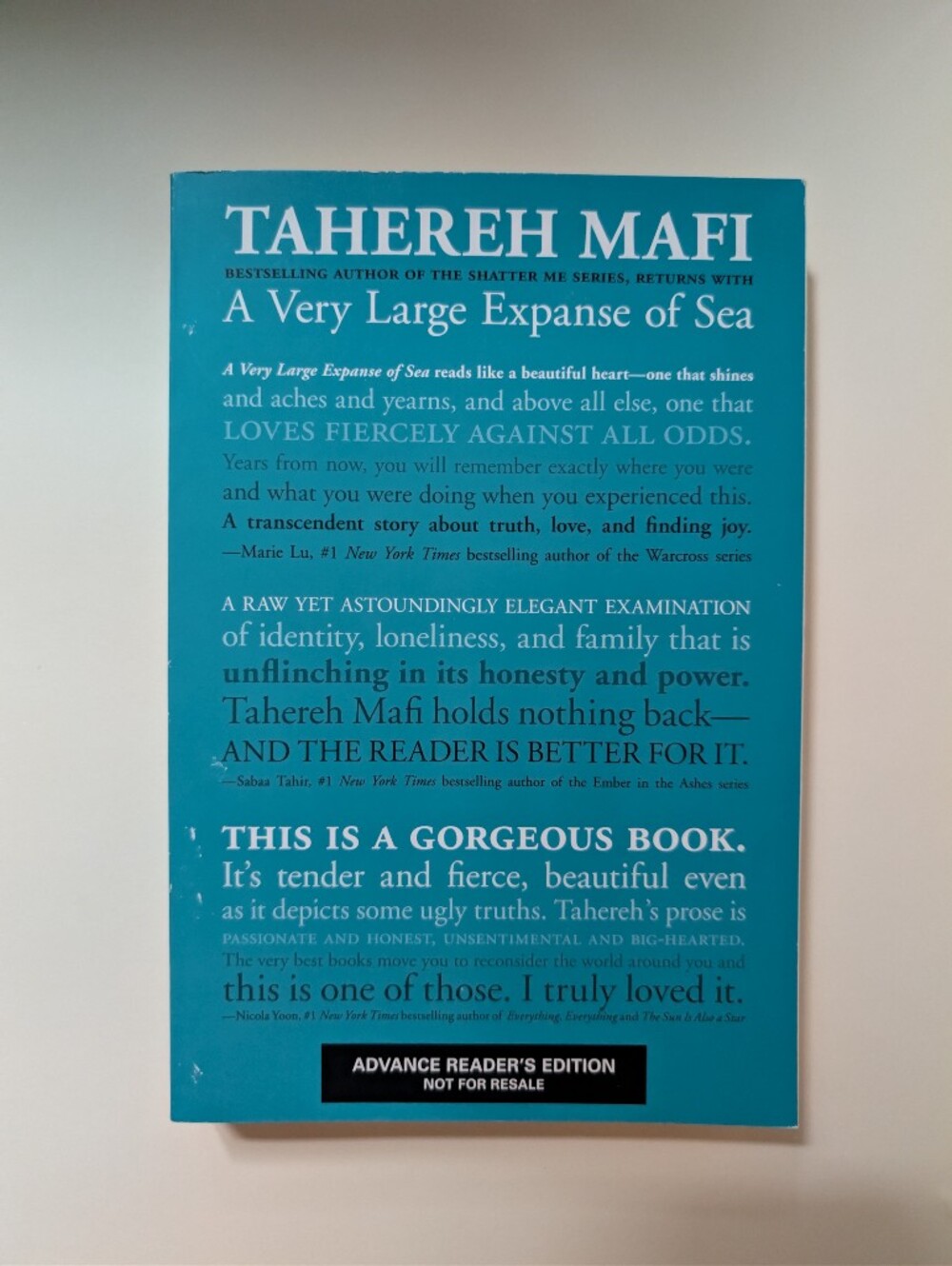 A Very Large Expanse Of Sea. By Tahereh Mafi. ARC. Paperback Book